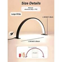 1pc Portable Crescent-Shaped LED Nail Lamp, White/Pink/Black With Button Control - USB Plug, Suitable For Nail Art, Eyelash Extension, Tattoo And Skincare, Also Can Be Used As Beauty Desktop Lighting. - USB Plug - View 14