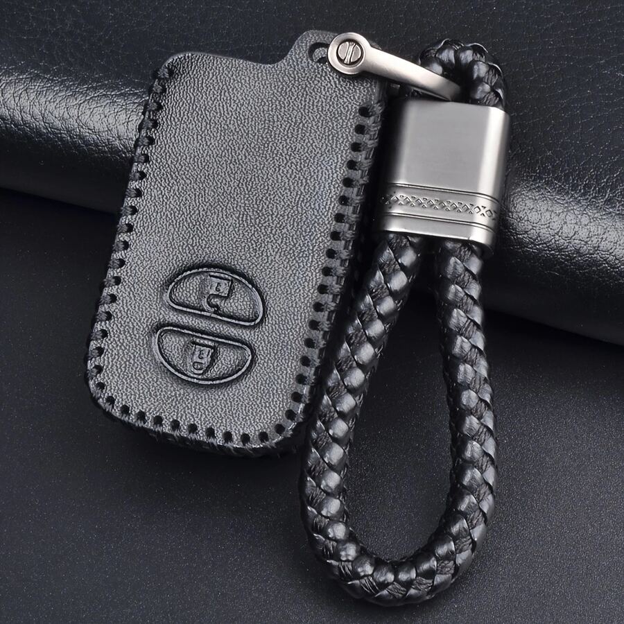 PU Leather Car Key Case Cover For Land Cruiser Prado 150, Camry, Prius, Crown, And Subaru Forester XV Keychain Holder - one-size - View 1