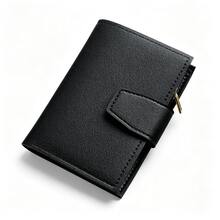 1pc Women Minimalist Short Trifold Wallet, Fashion Small Multi Card Slots Purse With Snap Button & Zipper Coin Pocket - Multicolor - View 6