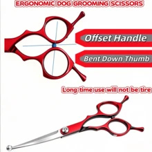 New High-End Pet Grooming Scissors - Pet Scissors. Curved Scissors With Rounded Tip Design, High-Strength Stainless Steel Scissors, Suitable For Dog And Cat Grooming And Styling - View 4