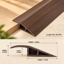 1PC 1M/39.37in PVC Floor Transition Strip Door Threshold Ramp Bendable Decorative Strip For Cabinet Table Shelf Desk Board - Multicolor - View 4