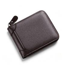 1pc Men Minimalist Horizontal Short Wallet, Multi-Function Card Holder Integrated Purse, Large Capacity Zipper Leather Billfold For Daily Use - Multicolor - View 8