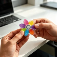 11 Packs Mini Flower , Stress Relief Hand Spinner Gadget For Adults, Quiet Sensory Focus Tool For Desk, Office, Study, Commute And Travel - Multicolor - View 1