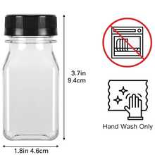 10 Pack Small Plastic Bottles With Screw Caps, For Liquids, Juices, Health Drinks - Ginger Shot Bottles - Reusable/Leakproof/Freezable Clear Mini Bottles, Plastic Containers With Lids - Black - View 3
