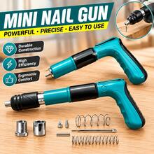 1pc Mini Nail Gun, 5-Speed Adjustable Manual, For Woodworking Decoration, Brick Concrete Wall, Heavy-Duty Powerful Nail Gun, Home DIY Fixing Hardware Tool - Multi-color - View 1