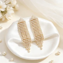 Light Luxury Fashion Women's Tassel Earrings, Party Banquet Wedding Outfit, Photography Check-In, Perfect Gift Choice - White - View 9