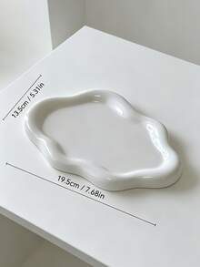 PP Plastic Aesthetic Asymmetrical Cloud Tray, Wavy Edge Decorative Storage Dish, Multi-Functional Jewelry Hair Clip Key Cosmetic Organizer, Suitable For Vanity Bedside Table Fashionable Desktop Decor, Wedding Holiday And Home Daily Scenes - Multicolor - View 10