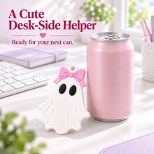 1pc Ghost Soda Can Pull Tab Opener With Pink Bow, Portable Long Nail Pull Tab Opening Tool, Halloween Beverage Can Opener, Small Kitchen Accessory For Home, Office, Picnic And Party - View 2