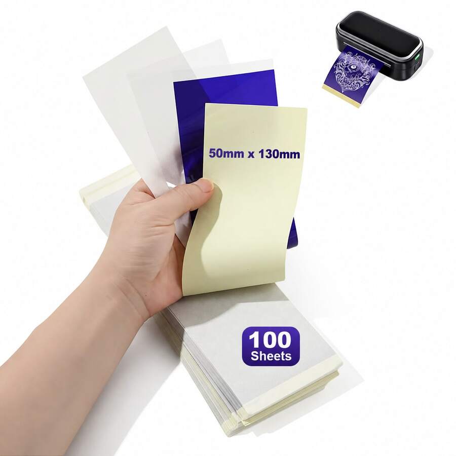 [Mini Tattoo Stencil Paper] 20/40/60 Sheets Mini Thermal Tattoo Transfer Paper | Vibrant Colors, Durable Design | Suitable For 2 Inch Mini Tattoo Printer