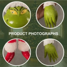 The Grinch The Christmas Tree Decoration Set, Funny Green Monster Head Arms Legs Xmas Tree Ornament, Holiday Home Party Decor Random Shipment Of Figure 2 And Figure 3 - A - View 9