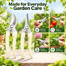 1pc Stainless Steel Garden Pruning Shears, Multi-Function Fruit Tree Pruning Scissors, Orchard Fruit Picking Shears, Garden Scissors, Manual Labor-Saving Sharp Durable Outdoor Gardening Tool, Suitable For Flower, Tree, Potted Plant Branch Pruning And Fruit Harvesting - Stainless Steel - View 4