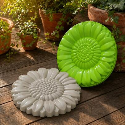 Molde de piedra de paso con forma de girasol para exteriores, molde de pavimento de concreto DIY, molde de piedra de cemento para camino de jardín, patio y césped, herramienta de decoración de jardinería, ideal para regalo de inauguración de casa, Día de la Madre, Acción de Gracias, Navidad y vacaciones de jardín
