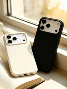2件裝 啞光黑與白色 極簡全包覆 TPU 防震手機殼，適用於 Apple 18 17 16 15 14 13 12 11 Pro Max Air - 彩色 - 查看 5