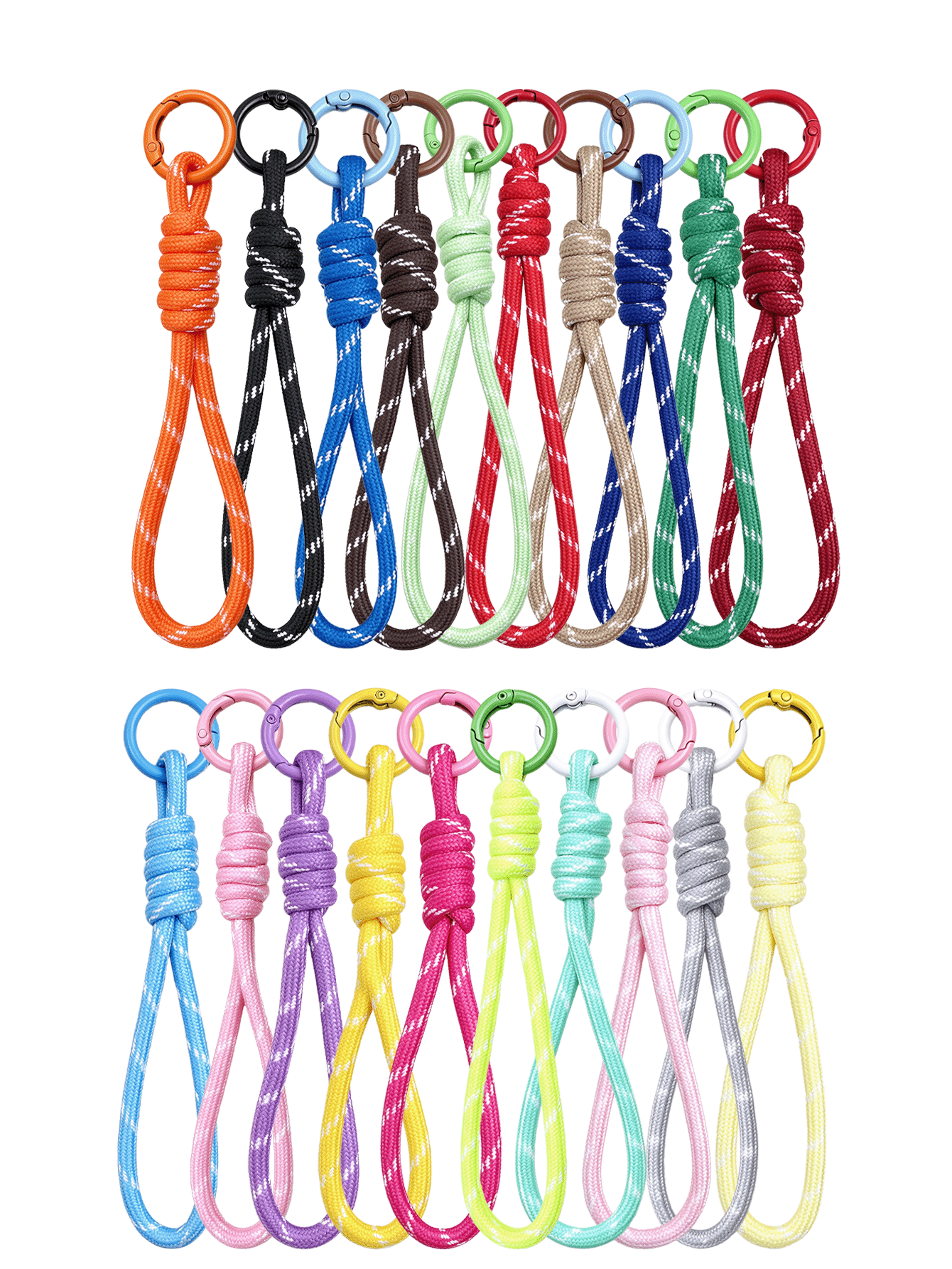 1/12/24/48PCS Striped Bohemian Polyester Fiber (Polyester) New Colorful Phone Lanyard, Handmade Braided Rope DIY Phone Case, Keychain, Water Bottle, Detachable Anti-Loss Rope - Lanyard - View 1