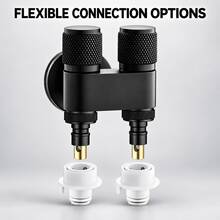 Stainless Steel Dual Outlet Angle Valve, 1 In 2 Out Water Stop Valve, Automatic Water Shut Off 3-Way Connector For Washing Machine - Multi-color - View 7