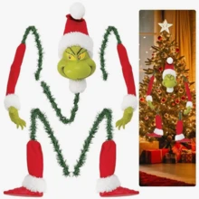 The Grinch The Christmas Tree Decoration Set, Funny Green Monster Head Arms Legs Xmas Tree Ornament, Holiday Home Party Decor Random Shipment Of Figure 2 And Figure 3 - A - View 8