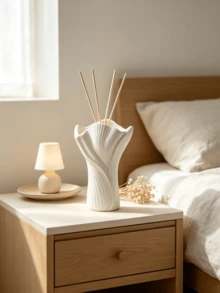 1 chai khuếch tán tinh dầu bằng que mây, màu đen trắng lốm đốm, hình lá ngân hạnh vân nhám, phong cách Bắc Âu tối giản, dùng trang trí phòng ngủ, trưng bày bàn, tạo hương phòng tắm, vật trang trí phòng khách, bình thơm liệu pháp hương cho gia đình - Đuốc - Xem 9