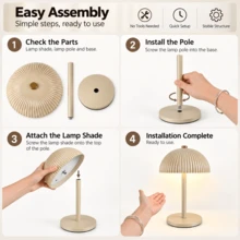 LED Touch Control 3-Color Mushroom Lamp, USB Rechargeable, Touch Switch, Dimmable/3-Color Temperature, Home Decor Ambient Light, Compact Design - Portable & Easy To Place, Suitable For Bedroom/Living Room/Hallway/Bathroom/Dining Room, Ideal Holiday Gift - Desk Lamp - View 10