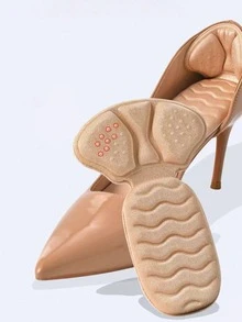QKC 1 Pair T-Shaped Foam Half-Size Thickened Anti-Slip Anti-Chafing Soft Comfortable High Heel Shoe Heel Pads - Beige - View 6