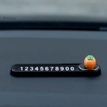 2026 New Car Temporary Parking Number Plate, Minimalist Premium Design, Movable Phone Number Card, Hidden Phone Number Plate, Cute Temporary Parking Number Plate, Metal Material, Creative Car Phone Number Plate, Apple Car Ornament - Multiple Styles - View 10