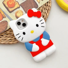 FIFA بطانية هاتف Hello Kitty ثلاثي الأبعاد، متوافق مع سلسلة iPhone 17 و 16 و 15 و 14 و 13، نمط فيونكة ثنائي اللون أسود ووردي لطيف بأسلوب Y2K، بطانية حماية شخصية مقاوم للصدمات، إكسسوار هاتف للفتيات - متعدد الألوان 1 - مشاهدة 10
