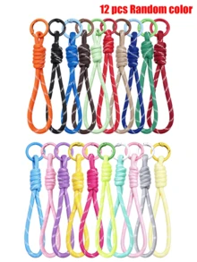 1/12/24/48PCS Striped Bohemian Polyester Fiber (Polyester) New Colorful Phone Lanyard, Handmade Braided Rope DIY Phone Case, Keychain, Water Bottle, Detachable Anti-Loss Rope - Lanyard - View 17