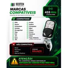 Controle Remoto 433MHz Para Portões Eletrônicos - Preto - Visão 5