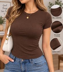 Women T-Shirts - Brown - View 1