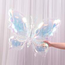 4 buah Balon Foil Aluminium Kupu-kupu Transparan Warna-warni Ukuran Besar 24,8 Inci untuk Dekorasi Pesta Hari Valentine, Ulang Tahun, Pernikahan, dan Perayaan. - View 5