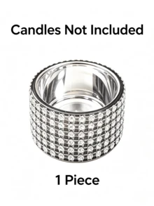 Rhinestone Glass Candle Holder, Full Rhinestone Sparkling Design, Candlelight Refraction Creates Strong Atmosphere, Light Luxury Style Can Be Placed Individually Or Combined As Tabletop Decor, Suitable For Wedding Table Decoration, Valentine's Day, Anniversary, Christmas Gifts, Souvenirs, Bed And Breakfast, Cafe Interior Decoration - Candle Holder - View 12