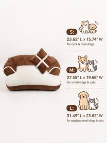 Sofa Bed Lembut yang Dapat Dilepas dan Dicuci dengan Bantal Leher Lembut, Cocok untuk Kucing dan Anjing, Dapat Dilepas dan Dicuci, Cocok untuk Kucing dan Anjing Ukuran Besar, Sedang, dan Kecil, Hadiah Liburan - Coklat - View 3