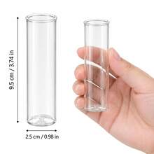 5pcs Transparent Cylindrical Vases, Suitable For Fresh Flowers, Modern Desktop Decor, Home And Wedding Decoration, Shatter-Resistant Round Vases, Perfect For Floral Arrangements And Minimalist Style | Table Centerpiece Decor | Wedding Table Setting - Transparent - View 6