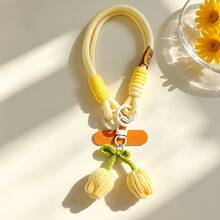 1pc Tulip Knitted Pendant Phone Lanyard Wrist Strap, Creative Handheld Anti-Loss Anti-Drop Portable Bracelet, Woven Design, Soft Detachable, Suitable For DIY Phone Lanyard And Phone Case Decoration, Perfect Gift For Friends/Bag Charm - Multicolor - View 10