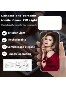 DUONENG Luz de relleno portátil mini de bolsillo con 1 clip, 3 niveles de brillo ajustables, compacta y portátil, adecuada para teléfono, cámara, portátil, etc., ideal para fotografía, videollamadas, maquillaje e iluminación - Unitalla - Ver 6