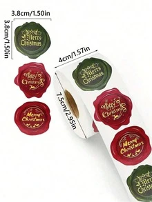 500 Sheets/Roll Christmas Label Stickers, Merry Christmas Sealing Stickers, For Baking Packaging, Gift Wrapping, Envelope & Stationery Decor, Xmas Gift Decoration - Multicolor - View 10
