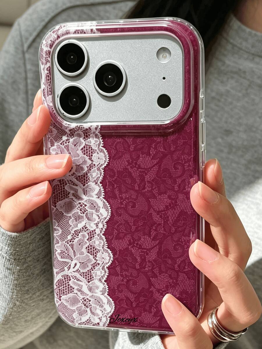 優雅浪漫蕾絲花卉印花亮片透明軟手機殼，適用於 iPhone 18 Pro Max 18 Pro 17 Pro Max 17 Pro 17 16 Pro Max 16 Pro 16 15 Pro Max 15 Pro 15 14 Pro Max 14 Pro 14 13 Pro Max 13 Pro 13 12 Pro Max 12 Pro 12 11，創意時尚透明軟亮面果凍防震保護殼