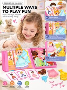 Children's Desktop Magnetic Puzzle Game DIY Magnetic Book Crazy Face Dress-Up Game And Preschool Learning Activity, Travel STEM Toy, Fun Refrigerator Magnets Suitable For 3-8 Years Old - DIY Dress Up - View 11
