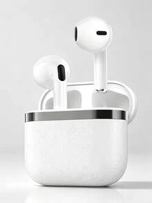 TWS Bluetooth Earbuds, Wireless Earphones With Microphone, Semi-In-Ear Comfortable Fit, Clear Calls, 20-Hour Battery Life, Lightweight Handle Design, Portable Charging Case - Ideal For Commuting, Students, Learning, Travel - Compatible With Smart Devices - White - View 2