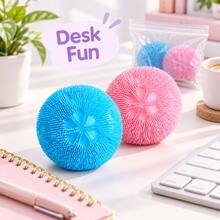 3-Color Pattern Soft Touch Ball, Soft Elastic Spiky Round Ball, Fun Sensory Educational Toy, Random Color Desktop Toy, Party Gift - Multicolor - View 11