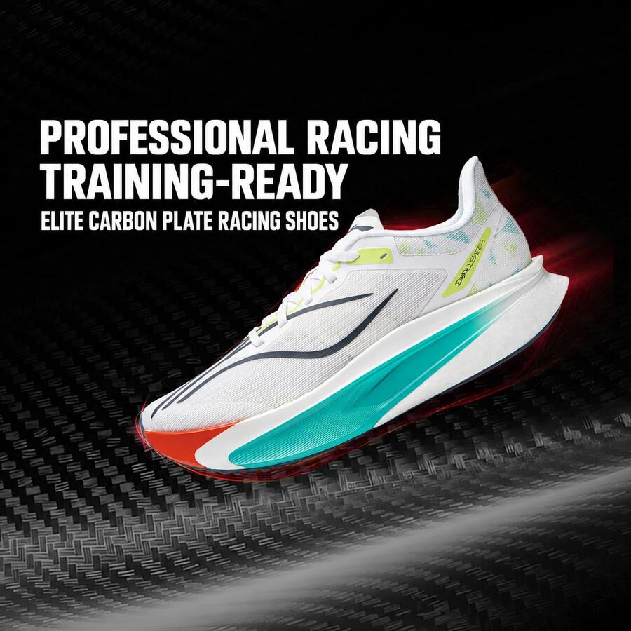 Li-Ning Flying Electric 6 Challenger Men's Professional Carbon Plate Racing Running Shoes Marathon Competition Training Athletic Shoes ARMW003 - White - View 1