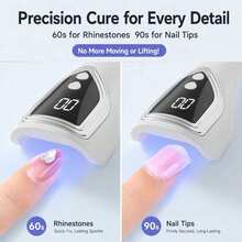 Portable Hand-Held Nail Polish Lamp, Ergonomic Comfortable Grip, Equipped With LCD Display Timing Function, Fast Drying, Suitable For Gel Nail Polish, Nail Polish Patch And Rhinestone Decoration, Is The Best Gift For Girlfriend, Gel Nail Polish Dryer - White - View 8