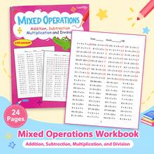 Lachilly Children's Math Workbook, Mixed Operations Practice Book, Including Addition, Subtraction, Multiplication, Division, Children's Education STEM Learning Toy - Multicolor - View 2