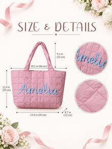Women's Personalized Name Customized Fluffy Crochet Bag, Bridesmaid Gift, Wedding Bridesmaid Bag - Multicolor - View 6