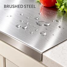 1 Piece Luxury 304 Stainless Steel Cutting Board - Mildew Resistant, Butcher Block Rolling Surface - Essential Kitchen Gadget For Home Chefs And Cooking Enthusiasts, Stainless Steel Cutting Board, Meat Cutting Board, Cheese Charcuterie Board. - Silver - View 10