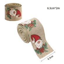 1pc Burlap Christmas Ribbon Christmas Tree Garland Decoration Ribbon Woven Tape Party Supplies Atmosphere Decor Colorful Ribbon - Multicolor - View 15