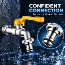 Outdoor Double Outlet Water Tap, 2 Way Garden Faucet With Independent Switch For Yard Watering & Car Washing - Multicolor - View 3