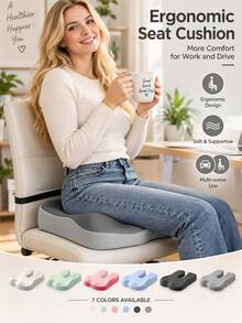 An Ergonomic Seat Cushion With A Soft Texture, Suitable For Both Car Seats And Office Chairs. Made From Breathable Memory Foam And Designed To Support The Hips, It Is An Ideal Choice For Use In Vehicles,Offices,And By Students.Cyber Monday - one-size - View 5