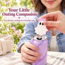 1pc Ghost Soda Can Pull Tab Opener With Pink Bow, Portable Long Nail Pull Tab Opening Tool, Halloween Beverage Can Opener, Small Kitchen Accessory For Home, Office, Picnic And Party - View 5