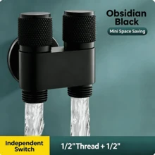 Stainless Steel Dual Outlet Angle Valve, 1 In 2 Out Water Stop Valve, Automatic Water Shut Off 3-Way Connector For Washing Machine - Multi-color - View 12