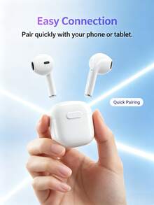 Wireless Earbuds, Bluetooth Earphones, Wireless Earbud Set, Earbuds – Stereo Noise Canceling, Bluetooth 5.3, High-Definition Sound Quality, Long Battery Life, Suitable For Music, Fitness, Travel, Compatible With Smart Devices - White - View 4